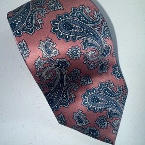 Vintage Christian Dior Pink and Blue Paisley Tie 100% Silk